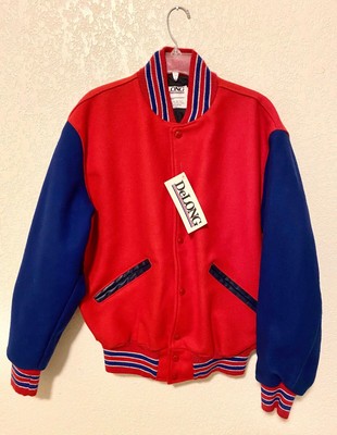 DELONG - Red, White & Blue Wool Varsity Jacket - sz Medium