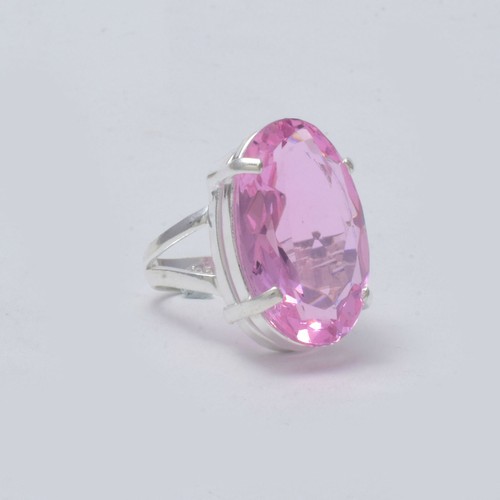 Valentine's Day Pink Kunzite Gemstone 925 Sterling Silver Ring All Size A-63 - Picture 2 of 4