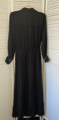 Brochu Walker Womens S The Madsen Maxi Dress Lined Black Tie Front Long  Sleeve | eBay