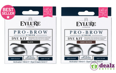 Eylure Pro Brow Dybrow Farbstoff-Kit Dauerfarbe tief dunkel glänzend Farbe