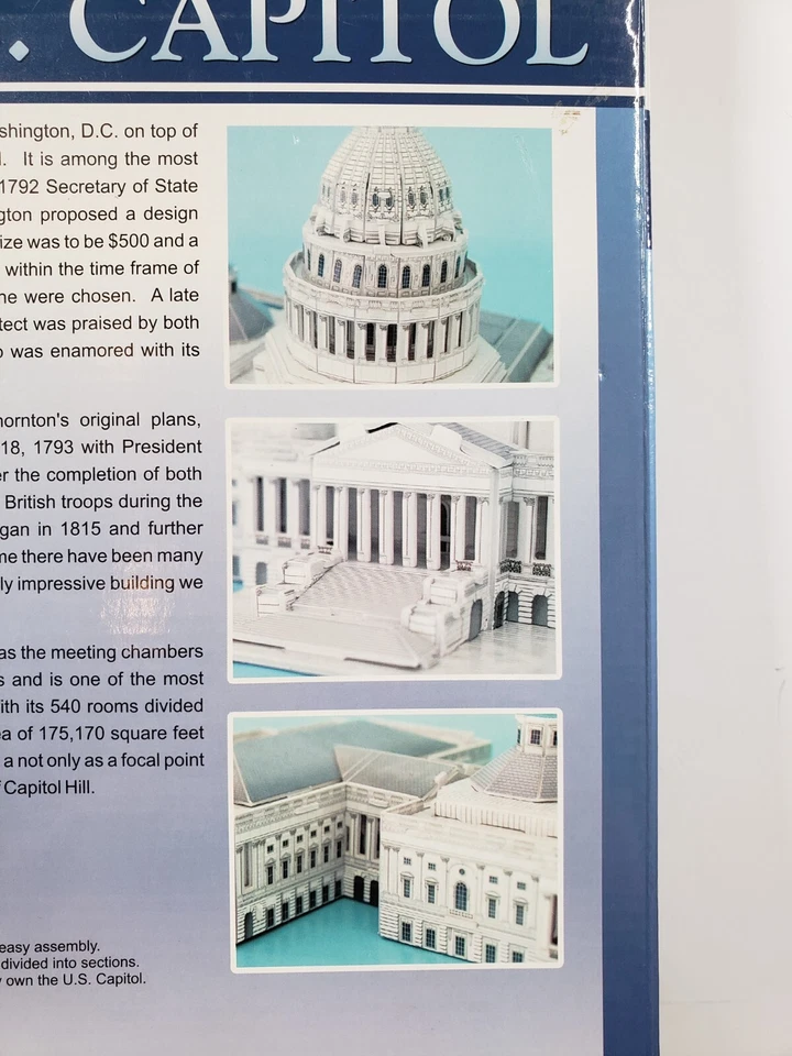 The U.S. Capitol 3D Puzzle 132 pc Daron CF074H NEW OPEN BOX - Image 4 of 4