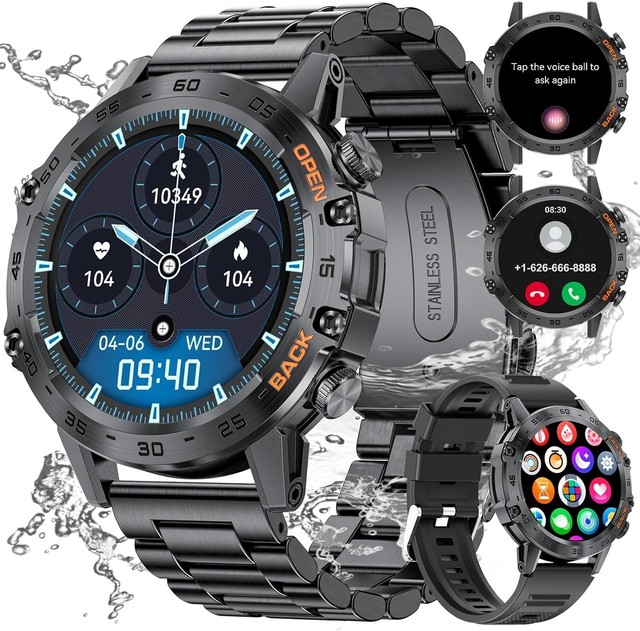 2024Relojes inteligentes para hombre para iOS Android rastreador deportivo reloj inteligente impermeable
