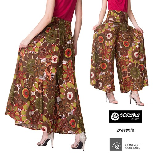 Pantaloni Donna Larghi Fantasia Etnica Woman Ethnic Boho Trousers  CC-TAS08D2 | eBay