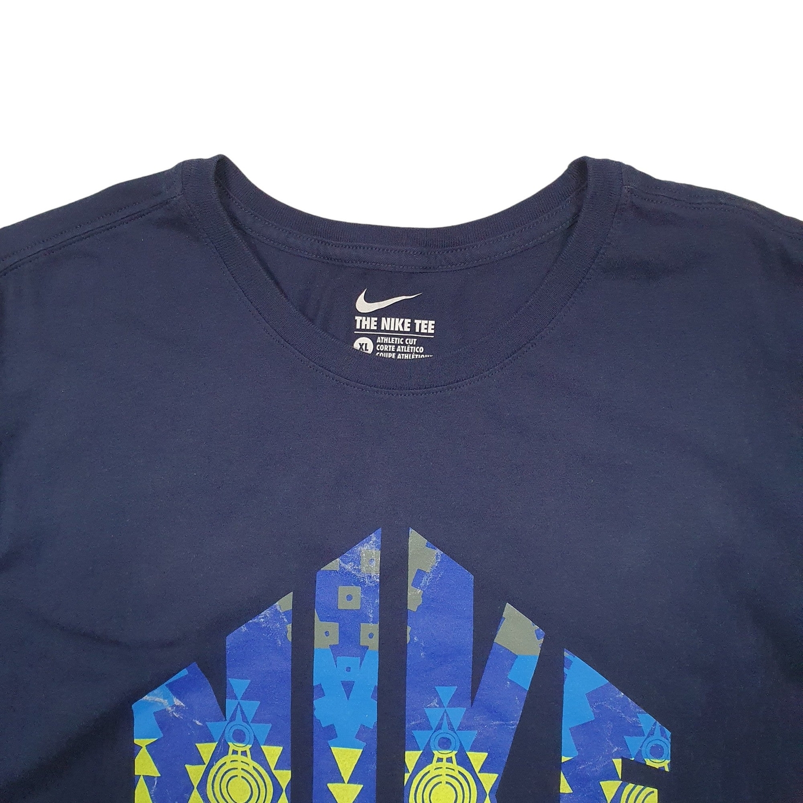 NIKE Blue T Shirt Tee Spellout Short Sleeve Cotton Blend Mens XL image 3