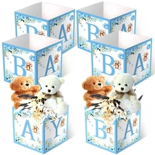 Bucherry 6 Pcs Baby Shower Party Decorations Baby Flower Boxes Centerpiece Ru...