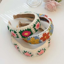 Crochet Floral Headband Hollow Out Flower Knitted Hair Hoop Hair Accessories DIY