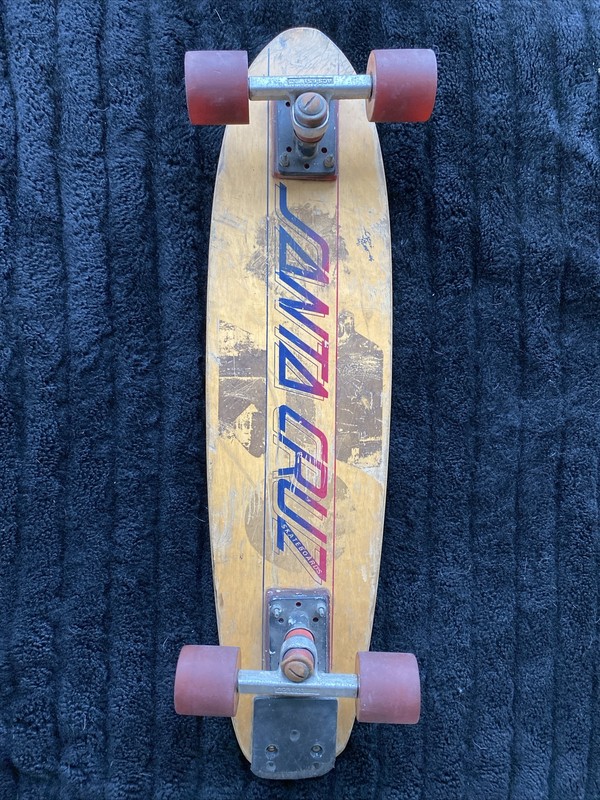 Vintage 70’s Santa Cruz 5ply Skateboard ACS651 Trucks OJ Wheels Ruby Risers