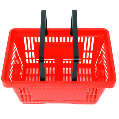 Cestino Spesa VEVOR Cestini Spesa VEVOR 24 Litri - Set Da 12 In Plastica Rossa Con Manici Cestini Spesa All'ingrosso - Foto 7