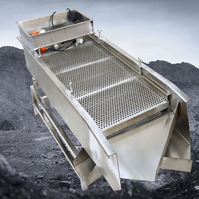Stainless Steel Linear Vibrating Screen Two Layer 8mm&6mm Double Motor 110V