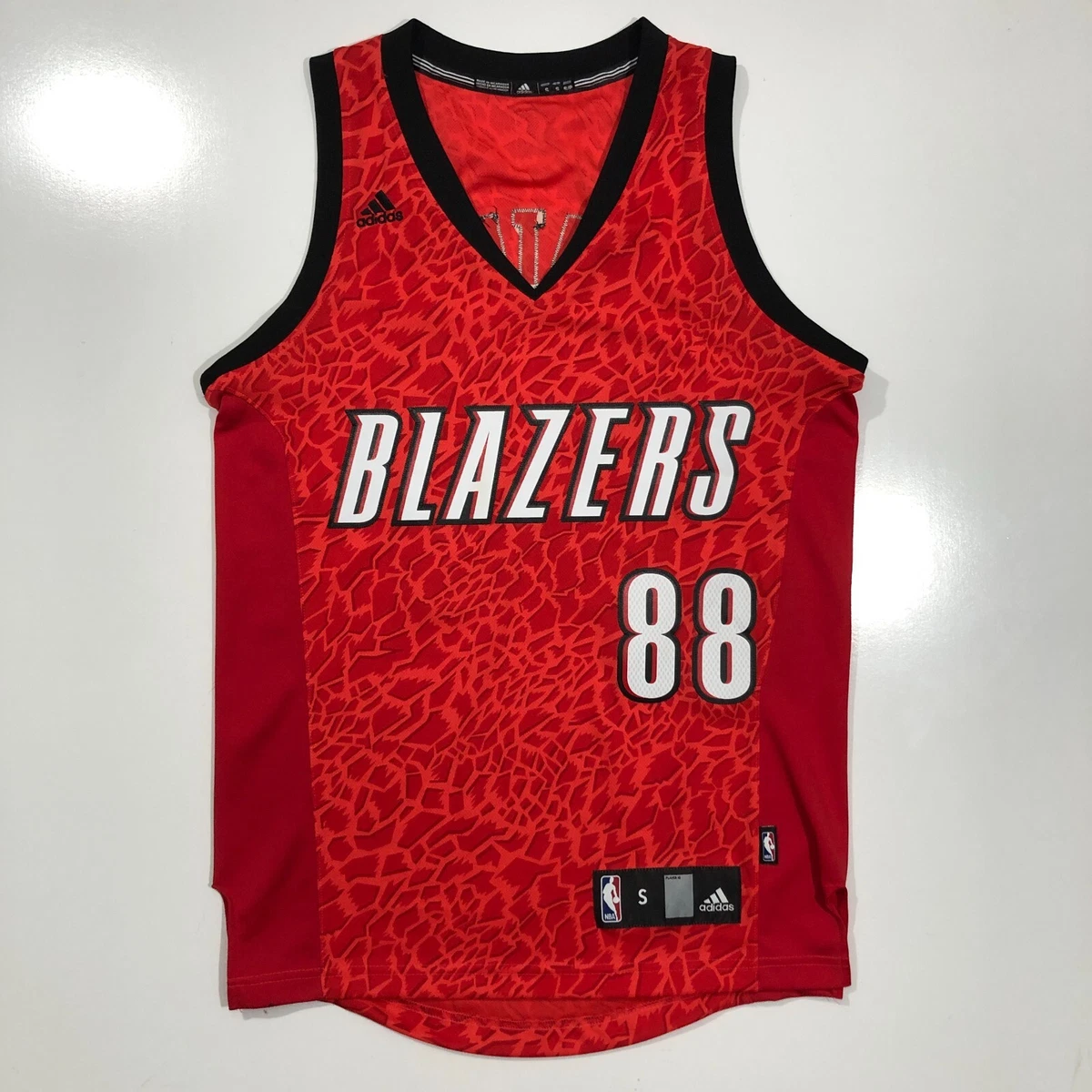 Adidas Adult Small Portland Trail Blazers Nicolas Batum #88 Jersey Red