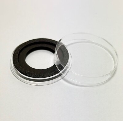 AirTite DoubleRing Coin Capsule for 2 oz HighRelief-X6D39mm + 28mm Black, Qty 1