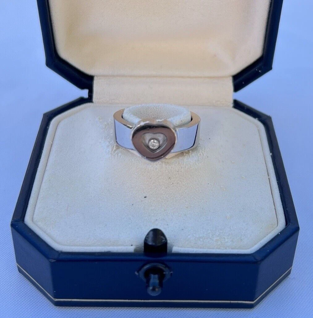 Chopard — MAGNIFICENT CHOPARD 18K WHITE GOLD LOVE RING SIZE 6-3/4