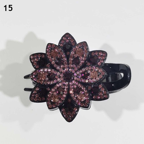 Fashion Women Rhinestone Flower Duckbill Hair Claws Hair Clip Accessories - Picture 10 of 28