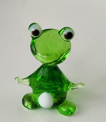 Mr. FROG~Collectible Hand Blown Art Glass Figurine~Handmade Tiny Animal~NEW