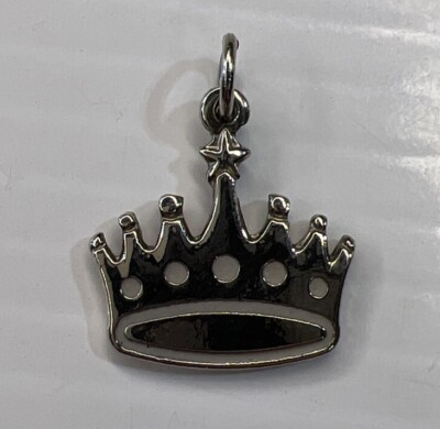 925 Sterling Silber Retro Charm Anhänger Emaille Krone Prinzessin Königin Stern Royalty
