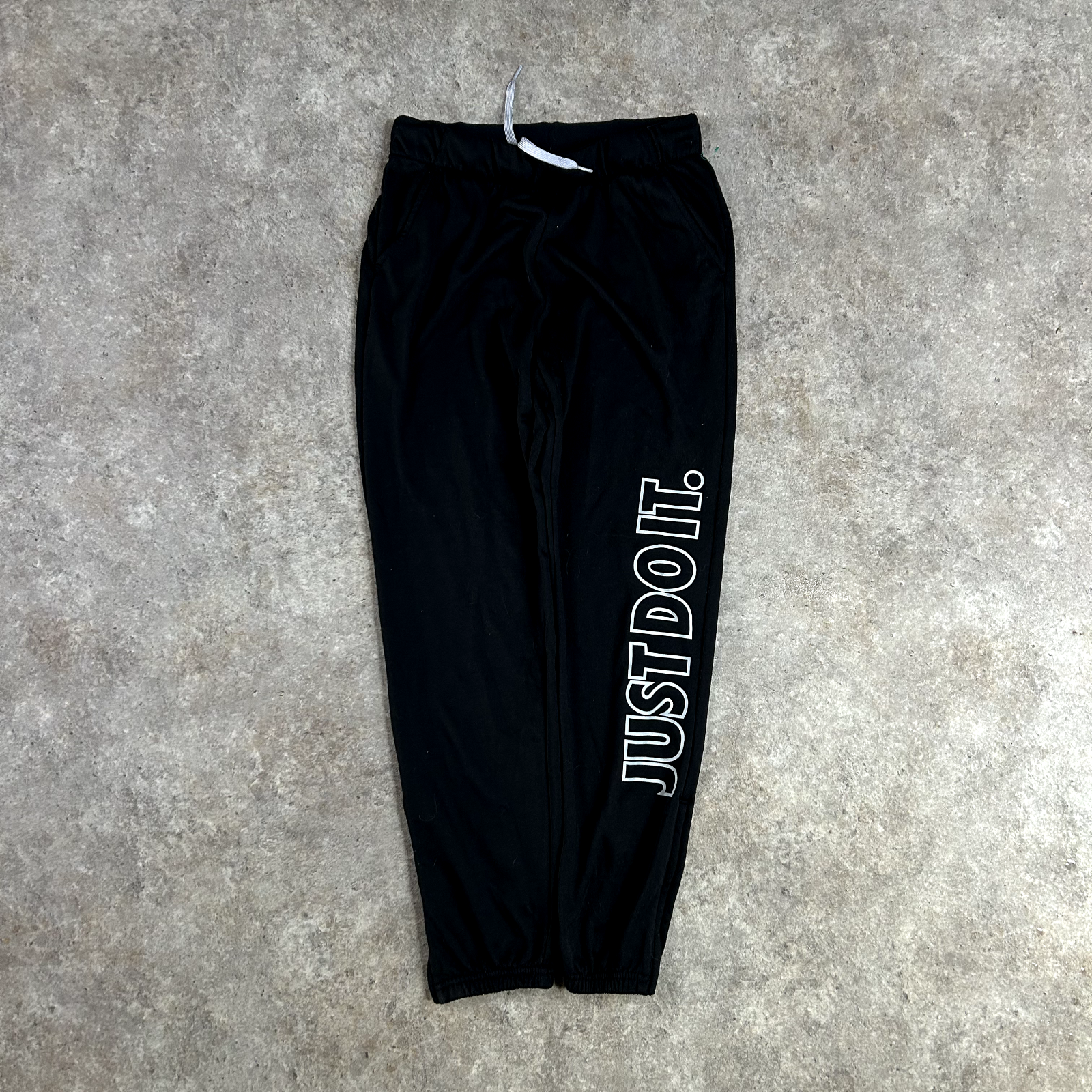 Nike Joggers Mens Small Black Tracksuit Bottoms Sports Sweatpants Swoosh Y2K-image