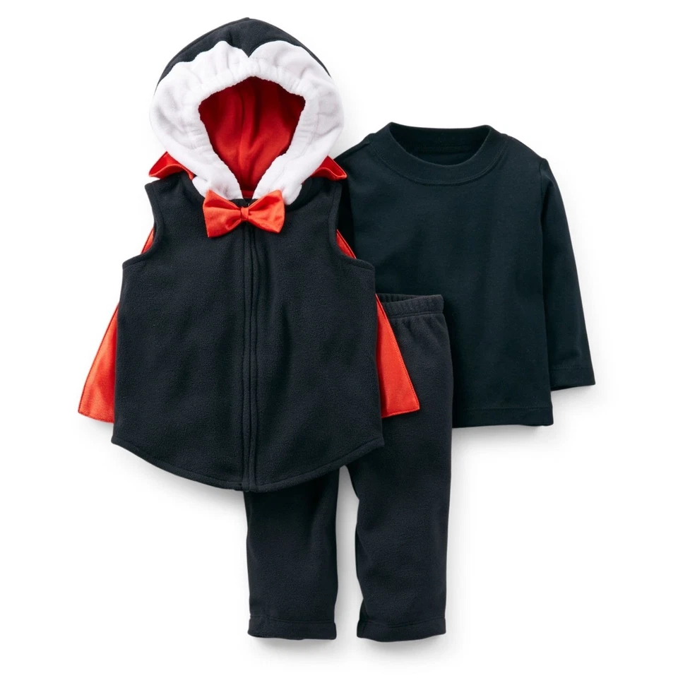 NUEVO CON ETIQUETAS Carter's 3 Piezas Drácula Vampiro Vellón Halloween Disfraz Bebé Infante 6-9 M $40 Foto 2 de 2
