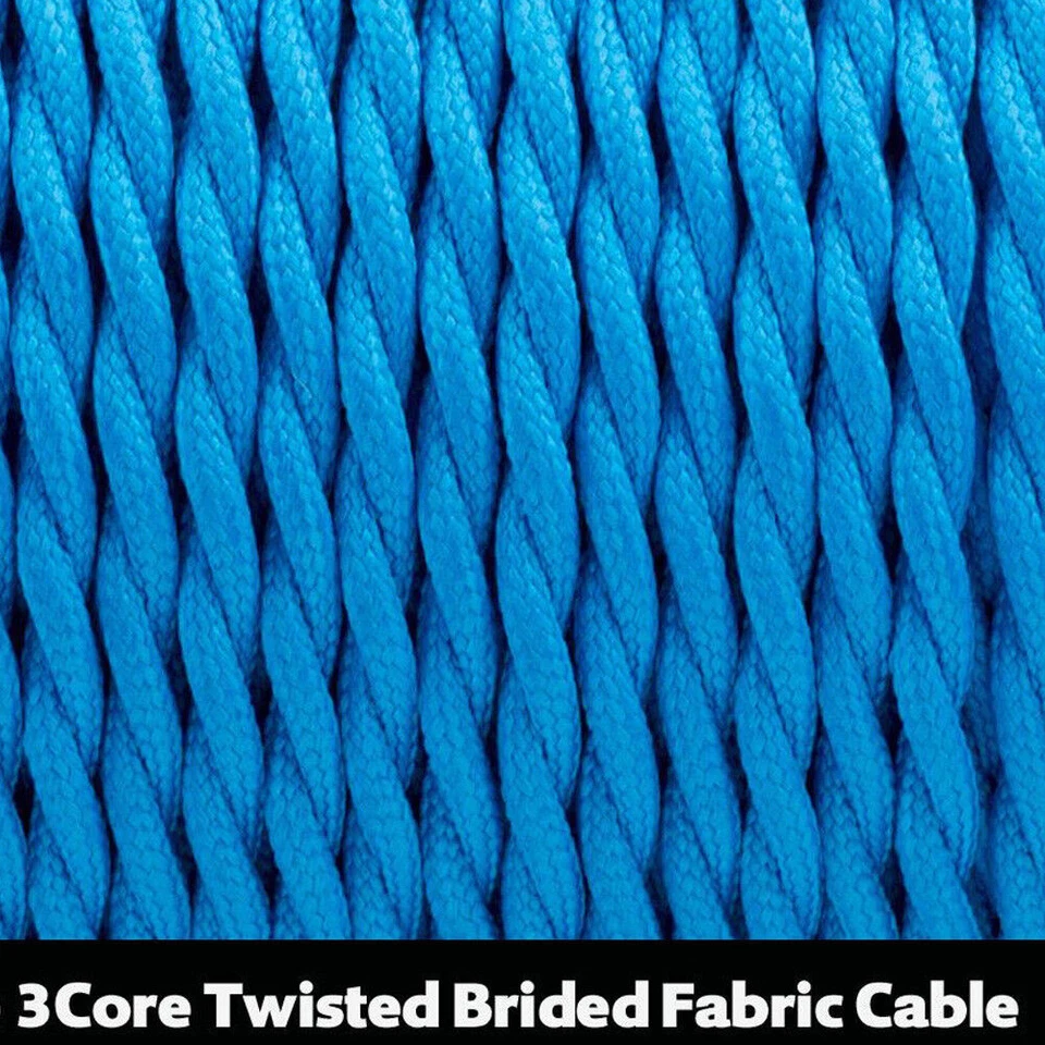 Cable trenzado de tela de color de alambre trenzado de colección de 3 núcleos Flex EE. UU. Foto 4 de 4