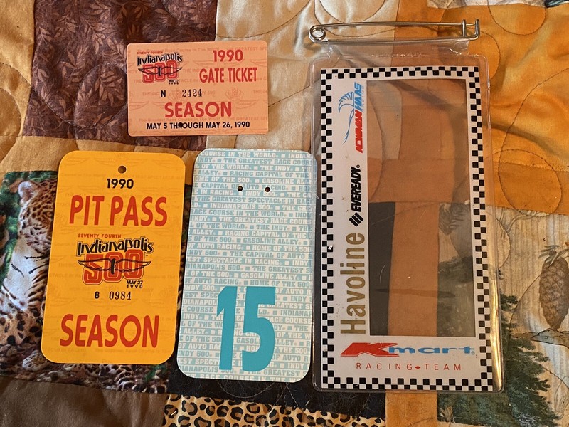 1990 indianapolis 500 Gate Ticket Pit Pass And Holder Lot