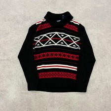 Chaps Knitted Jumper abstract patterned pullover knit sweater Men's M