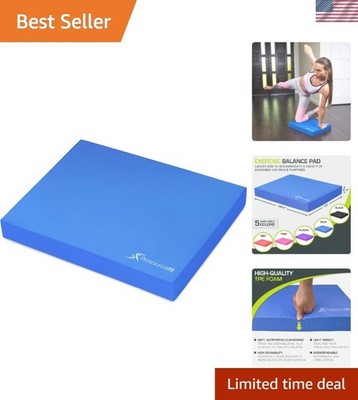 Cushioned Foam Balance Pad for Stability and Strength Training - Blue 19''x15''