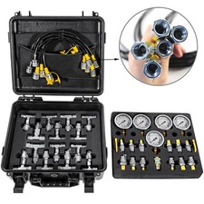 Hydraulic Pressure Test Kit 600bar 5 Gauge 13 Couplings & 14 Tee Connectors Hose