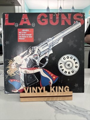 la guns cocked and loaded vinyl VG+ VG 1989 Promo Jacket Original