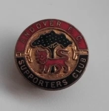 ANDOVER  F.C. Rare Club Crested Button Hole Enamel Badge 1950's FREE POST UK