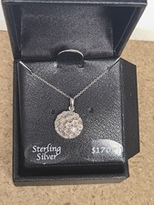 Diamond Cluster 18" Pendant Necklace 1/10 Ct. T.w. in Sterling Silver