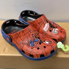 Crocs Spiderman Web Kids Youth Size 3 Classic Clog Multicolor 211409-90H NEW