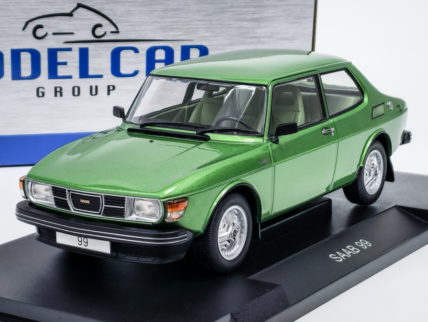 MCG MODEL CAR GROUP 1/18 DIECAST 1977 SAAB 99 TURBO IN METALLIC GREEN MGC18440