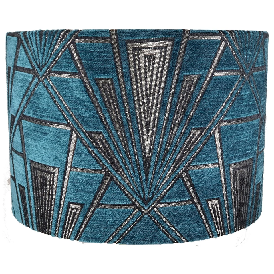 Gatsby Art Deco Handmade Lampshade in Teal - Image 2 of 4