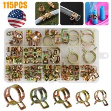 115pcs Hose Clamps Assortment Kit Steel Spring Clip Water Fuel Tube Air Pipe New