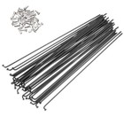 36Pcs 14G Bicycle Spokes 178mm J Bend 2mm Bike Spoke with Brass Nipple, Black