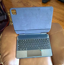 iPad Pro Keyboard Folio/Case Blue/Gray Faux Leather w/ Keyboard Stand
