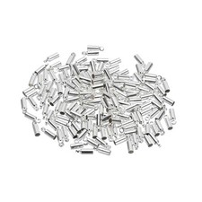 150Pcs Cord 7mm End Cap Barrel Beads Kumihimo 2.5mm Dia Silver