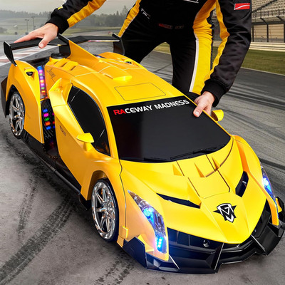 1:10 Big Size Transform RC Car, Gesture Sensing Remote Control Car (Yellow)