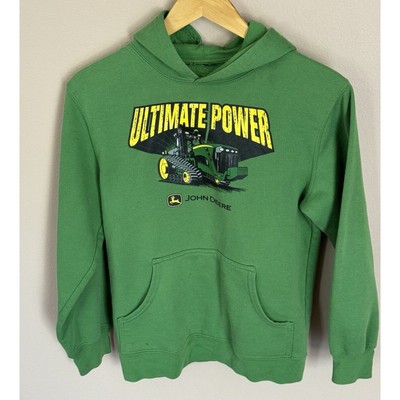 John Deere Men's Small Sweatshirt Green Pullover Ultimate power Tractor logo