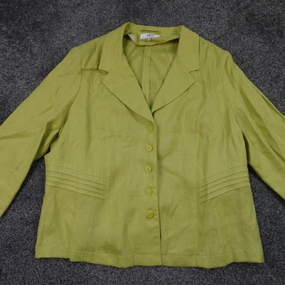 CC 100% Leinen Blazer Jacke limettengrün Gr. 20 Damen leicht Sommer