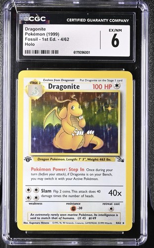 Dragonite (1st Edition) graded CGC 6 for sale on eBay