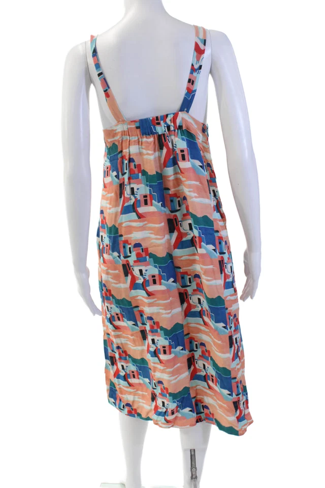 Vestido midi multicolor sin mangas cuello cuadrado para mujer Corey Lynn Calter talla S Foto 3 de 4