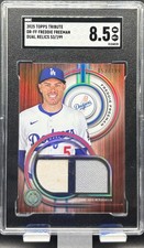 2025 Tribute Freddie Freeman Single-Player Dual Jersey #/199 SGC 8.5 Game Used
