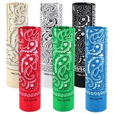 6 Pack 100 Cotton Bandana Paisley Bandanas Head Ccarf Headband Neckerchief S...