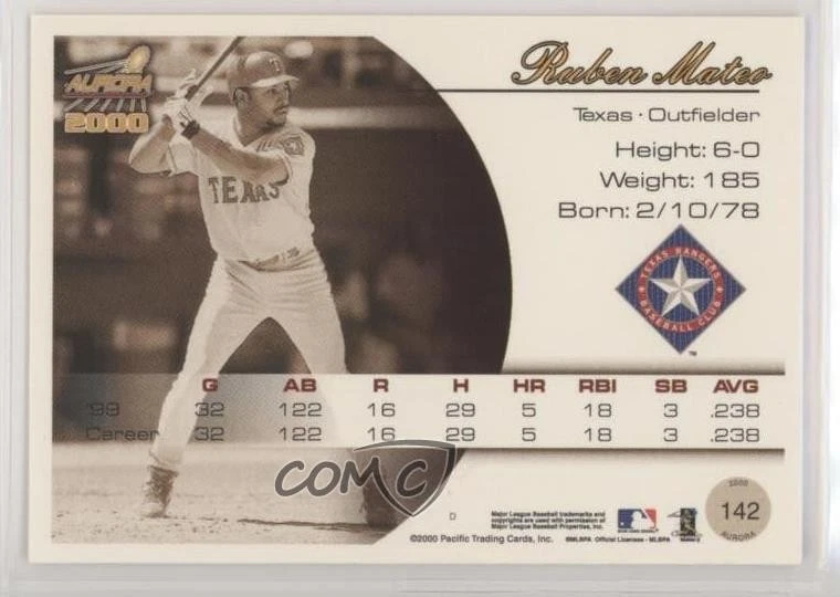 2000 Pacific Aurora Ruben Mateo #142 - Image 2 of 2