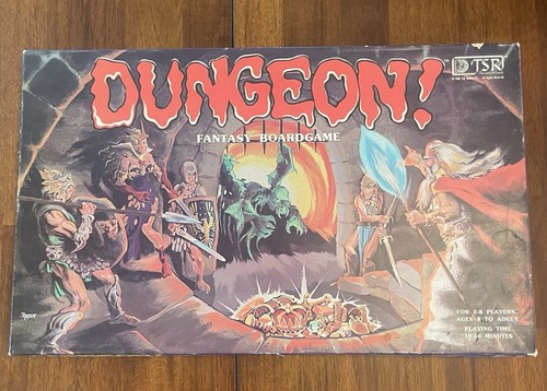 Dungeon! TSR Fantasy Brettspiel D&D 1981 komplett mit allen Spielfiguren unten lesen