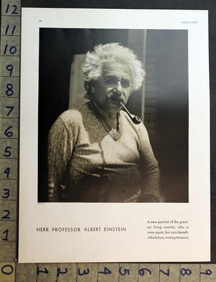 1932 ALBERT EINSTEIN SCIENTIST PROFESSOR PHYSICS VON HORN INSERT PRINT FC12770