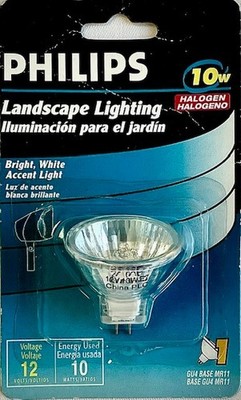 PHILIPS MR11 LANDSCAPE LIGHTING FLOOD 10W 12V LIGHT BULB GU4 ~OUTDOOR/INDOOR USE