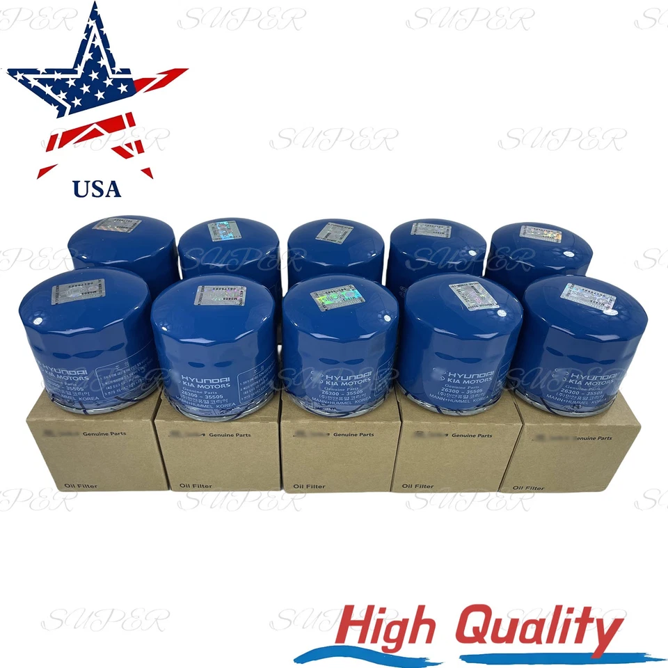 NEW 2630035505 Engine Oil Filters for 10PCS 2630035505 Genesis Hyundai Kia US Foto 2 de 4