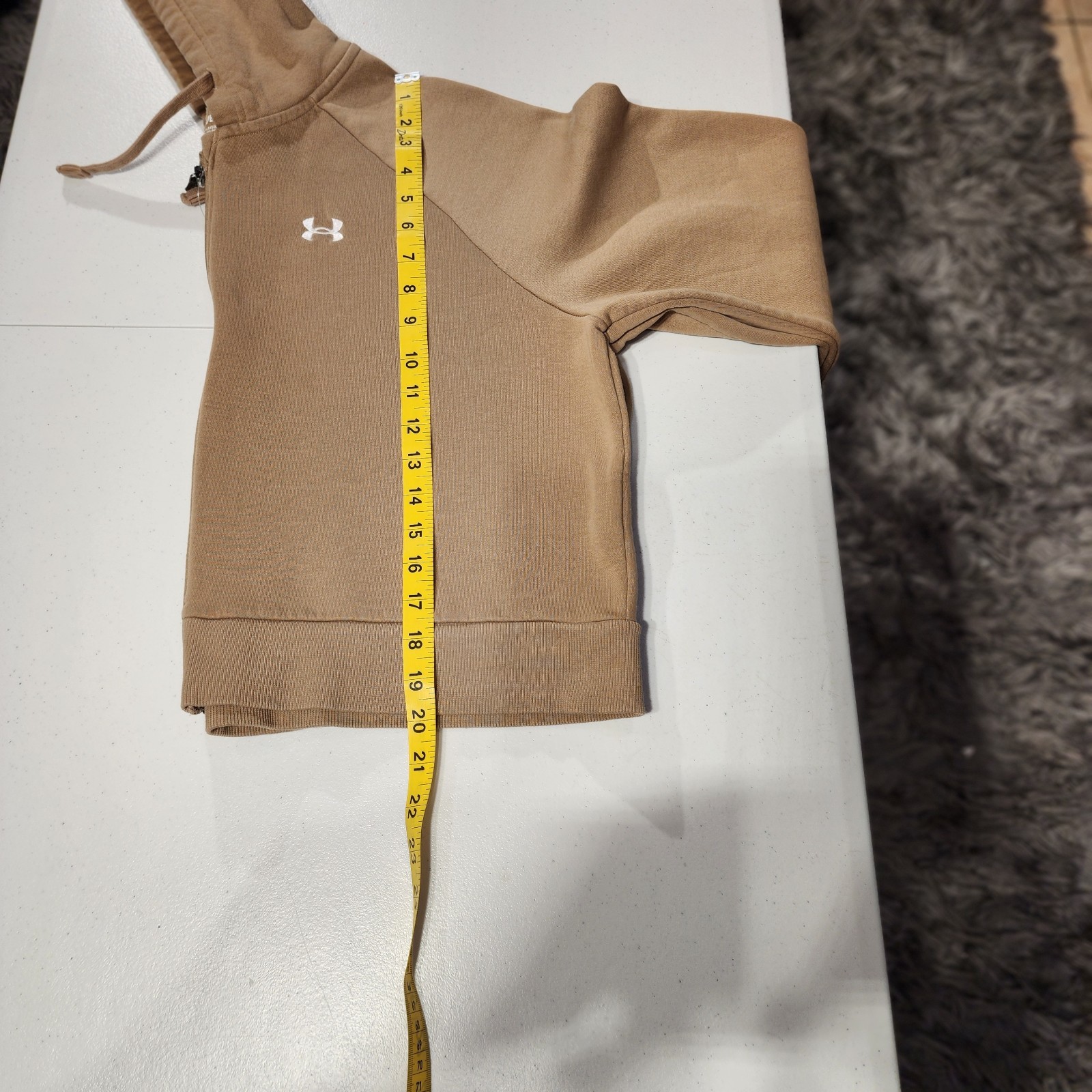 Under Armour women's Brown Full Zip Hoodie XL Fleece Hooded Logo Long Sleeve thumbnail 8