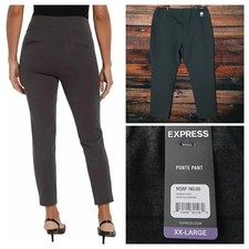 Express Ponte Pants Plus Size 2XL Pull On Slim Ankle Heather Gray Stretch NWT